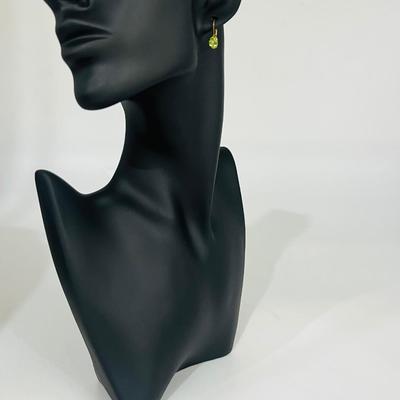10K Gold PERIDOT Leverback Earring