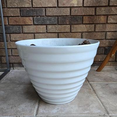 White Plastic Planter