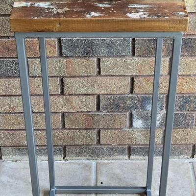 Wood Top with Metal Base Plant Stand