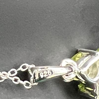 Diamond & Peridots Necklace 925 Silver