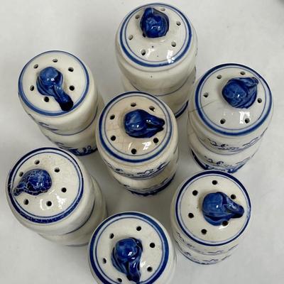 Arnate Blue Onion Ceramic Spice Jars and Coffee Jar, blue & white
