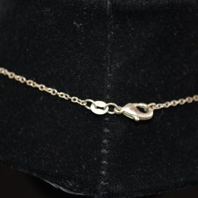 925 Sterling Pendant w/ Opal & Diamond Chip, Sterling Chain 18”, 4.0g