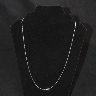 925 Sterling Bar & Bead Necklace 24”, 4.9g
