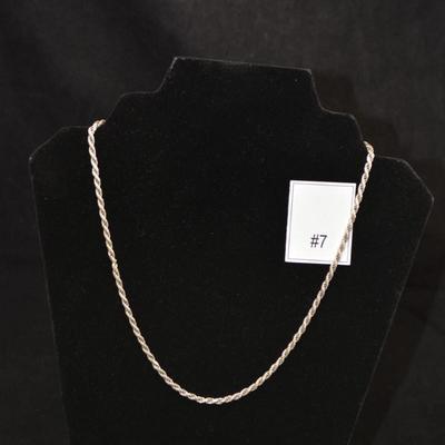 Heavy 925 Sterling Rope Chain 20”, 17.3g
