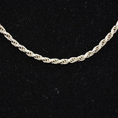 Heavy 925 Sterling Rope Chain 20”, 17.3g
