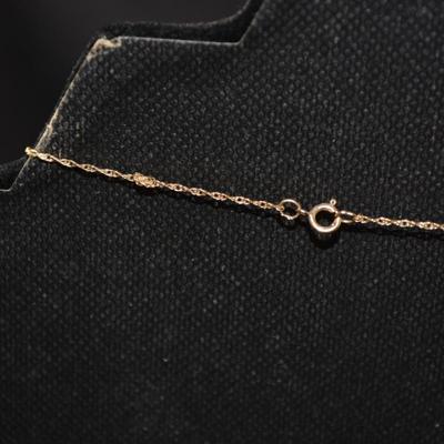 10k Gold Chain w/ 10k Cross & Diamond Pendant 18”, 1.5g