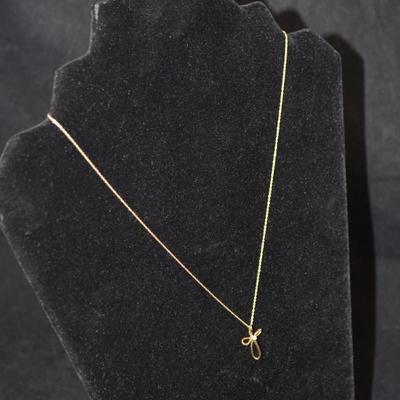 10k Gold Chain w/ 10k Cross & Diamond Pendant 18”, 1.5g