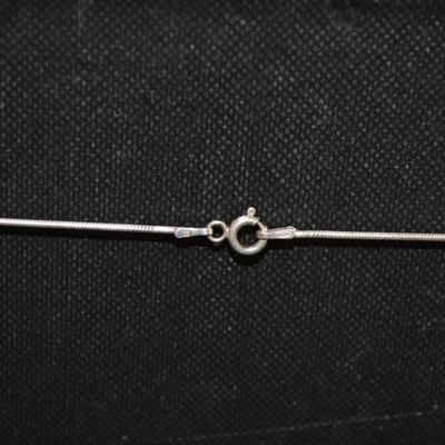 Sterling Heart Brooch/Pendant w/ 925 Snake Chain 18”, 28.8g