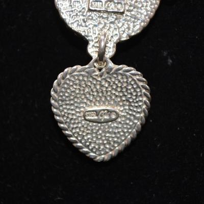 Sterling Heart Brooch/Pendant w/ 925 Snake Chain 18”, 28.8g