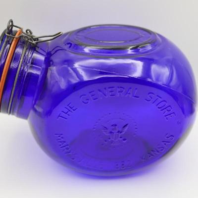 Cobalt Blue Glass Jar - The General Store Marysville. KS
