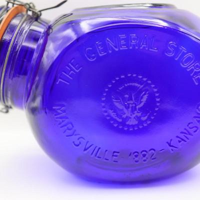 Cobalt Blue Glass Jar - The General Store Marysville. KS