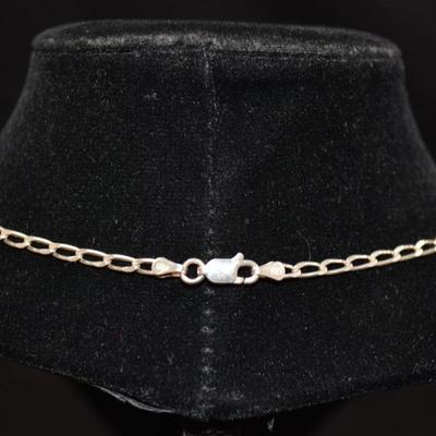 Oval Link 925 Sterling Necklace 16”, 6.2g