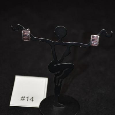 925 Sterling Earrings w/ Amethyst, 2.1g