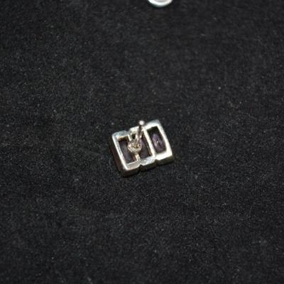 925 Sterling Earrings w/ Amethyst, 2.1g