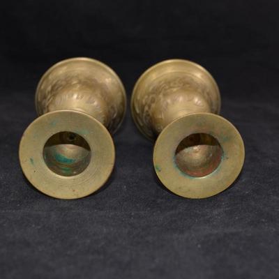 Vintage Brass Bell Candleholders, INDIA 4.25” Tall