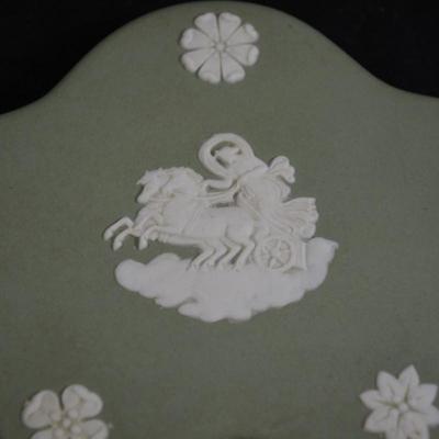 Vintage WEDGWOOD Jasperware Spruce Green Trinket Dish 4”