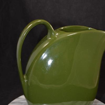 MCM Forest Green HALL POTTERY Retro Pitcher 9’5”x9.25”x4.5”