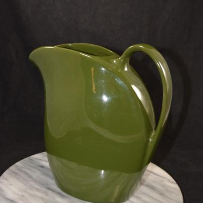 MCM Forest Green HALL POTTERY Retro Pitcher 9’5”x9.25”x4.5”
