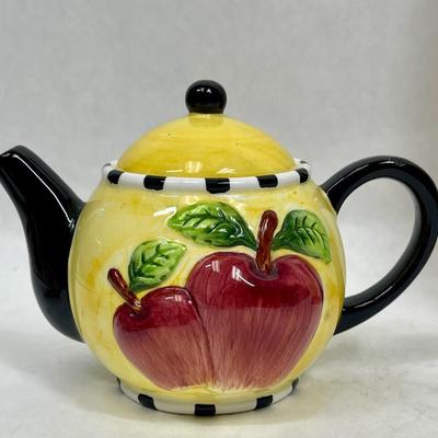 Mixed Lot of Whimsical Ceramic pieces - Tea Pot, Pitcher, Small Pot, Footed Bowl