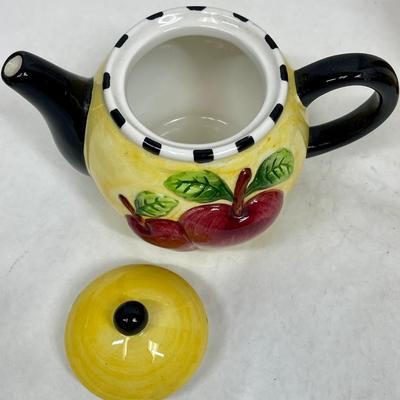 Mixed Lot of Whimsical Ceramic pieces - Tea Pot, Pitcher, Small Pot, Footed Bowl