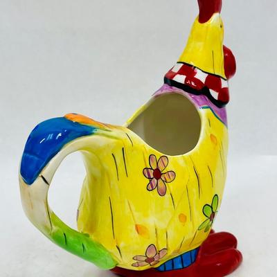 Mixed Lot of Whimsical Ceramic pieces - Tea Pot, Pitcher, Small Pot, Footed Bowl