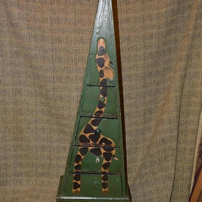4 Drawer Giraffe Pyramid Cabinet 39.25” Tall