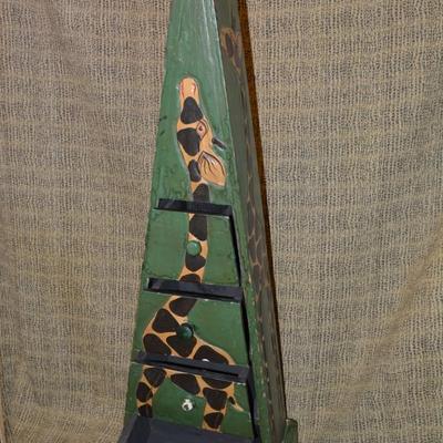 4 Drawer Giraffe Pyramid Cabinet 39.25” Tall