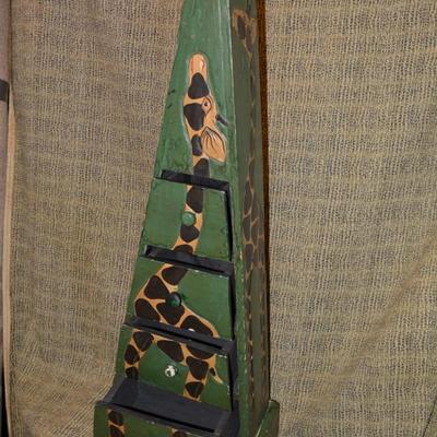4 Drawer Giraffe Pyramid Cabinet 39.25” Tall