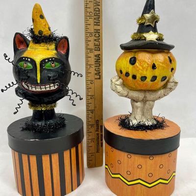 Halloween Character Head Boxes Black Cat Pumpkin Head