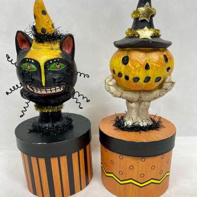 Halloween Character Head Boxes Black Cat Pumpkin Head