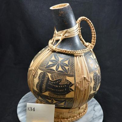 Ten Thousand Villages Carved & Bound Gourd, Cameroon