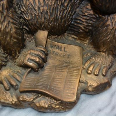 Vintage Resin Gorilla Reading The Wall Street Journal 9.75”