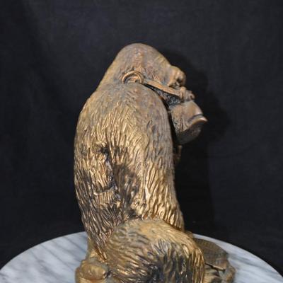 Vintage Resin Gorilla Reading The Wall Street Journal 9.75”