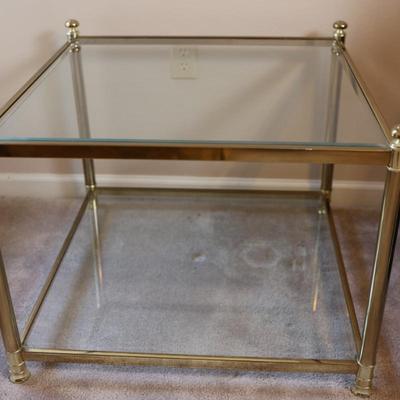 Two Tier Glass Side Table