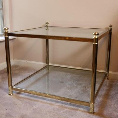 Two Tier Glass Side Table