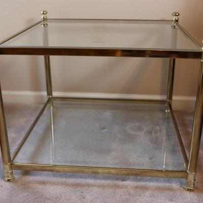 Two Tier Glass Side Table