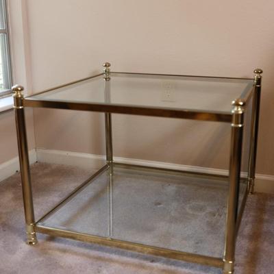 Two Tier Glass Side Table