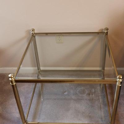 Two Tier Glass Side Table