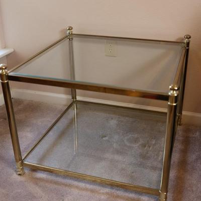 Two Tier Glass Side Table