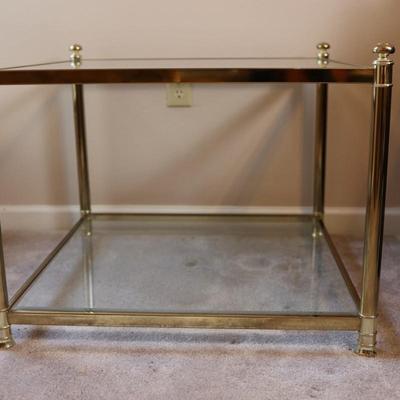 Two Tier Glass Side Table