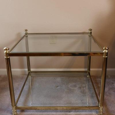 Two Tier Glass Side Table