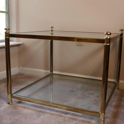 Two Tier Glass Side Table