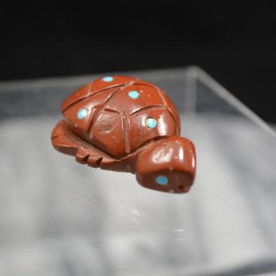 Small Pipestone & Turquoise Turtle Fetish 1.5”