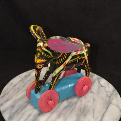 Colorful Wooden Elephant Toy, Bangladesh 7”x6.5”x5.5”