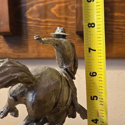 Fine Pewter Bucking Horse Sculpture