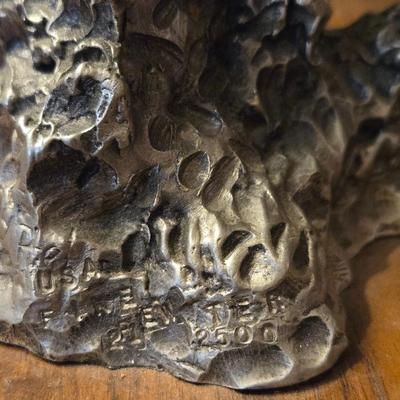 Fine Pewter Bucking Horse Sculpture