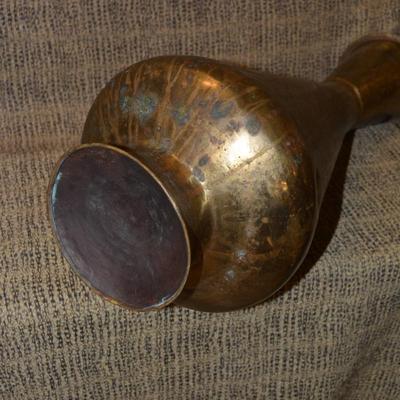 Vintage Tall Brass Vase, Missing Hardware, 23.75” Tall