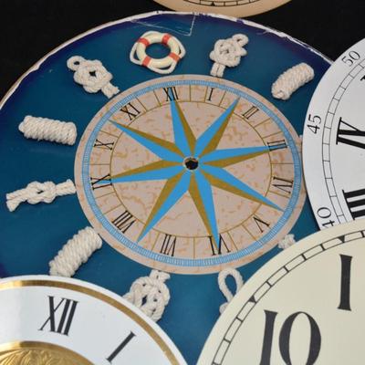 Lot of Clock Faces 10”- 7.5”
