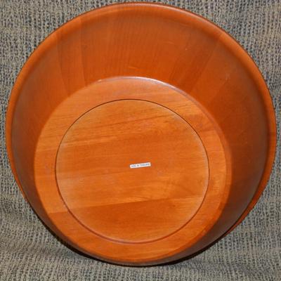Natural Hardwood 18” Salad Bowl w/ Tripod, Serving Utensils