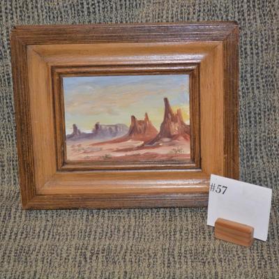 Land of the Brave Framed Oil Painting 1977 Louise B. John 12”x10”